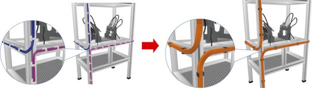 配線フレキシブルチューブ使用例